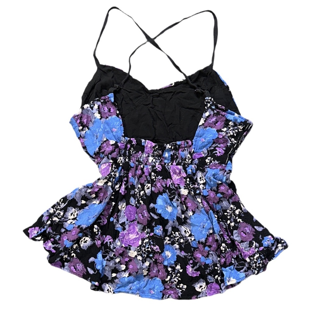 FREE PEOPLE women's purple/multi "some like it hot" boho tank, M. - Picture 3 of 5